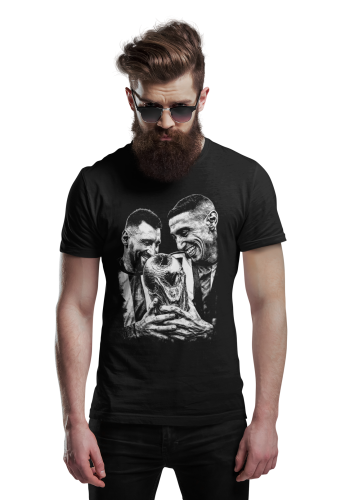 Koszulka męska Argentina – Messi & Di María | Mistrzowie Świata 2022 | T-shirt piłkarski 6