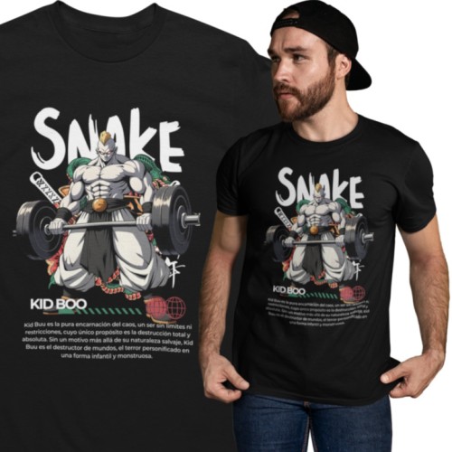 Męska koszulka Dragon Ball Z Kid Buu Anime Manga Siłownia Gym 1