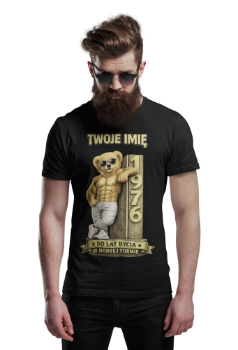 Męska Koszulka prezent na 50 Urodziny Personalizowana Twoje Imię torba gratis  2