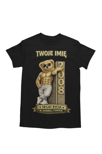 Męska Koszulka prezent na 18 Urodziny Personalizowana Twoje Imię torba gratis 5