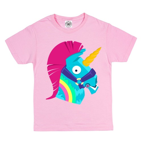 DZIECIĘCA KOSZULKA GRA FORTNITE RAINBOW LAMA RÓŻOWA FN20 1