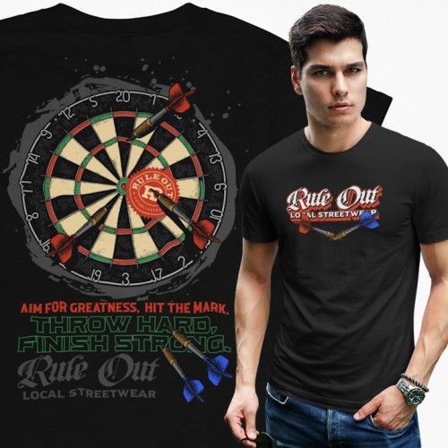  Koszulka Męska RULE OUT Streetwear Dart Rzutki Premium Bawełna Urban Styl 1