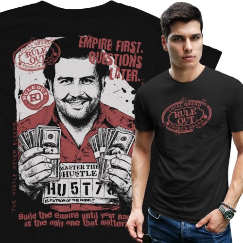 Koszulka Męska RULE OUT Streetwear Empire Hustle El Patron Pablo Escobar 1