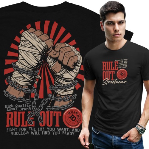 Koszulka Męska RULE OUT Streetwear Urban Fight Bawełniana MMA Fighter