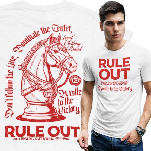 Koszulka Męska RULE OUT Streetwear Urban Hustle Szachy Bawełniana - 1