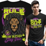 Koszulka Męska RULE OUT Streetwear Reggae Lion Irie Bawełniana