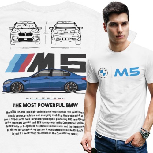 T-shirt męski BMW M5 F90 Performance – koszulka sportowa Motorsport 1