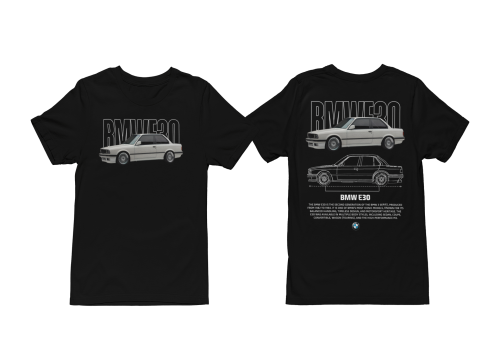 T-shirt męski BMW E30 Classic – koszulka oldtimer motoryzacyjna 2