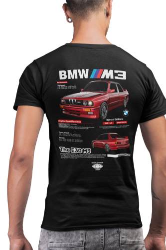 Koszulka męska BMW M3 E30 – klasyczny T-shirt Motorsport dla fana BMW 4