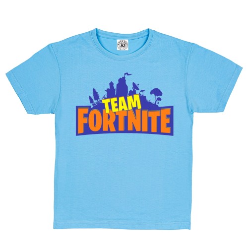 DZIECIĘCA KOSZULKA GRA FORTNITE TEAM FORTNITE BŁĘKITNA  FN33 1
