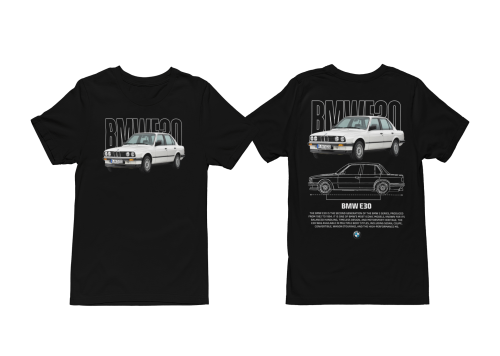 T-shirt męski BMW E30 Classic – koszulka oldtimer motoryzacyjna 3