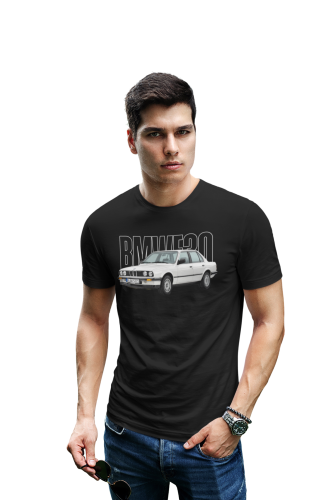 T-shirt męski BMW E30 Classic – koszulka oldtimer motoryzacyjna 6