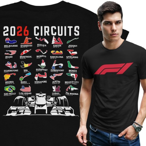 T-shirt męski F1 2026 Circuits – koszulka Formuła 1 Motorsport 1