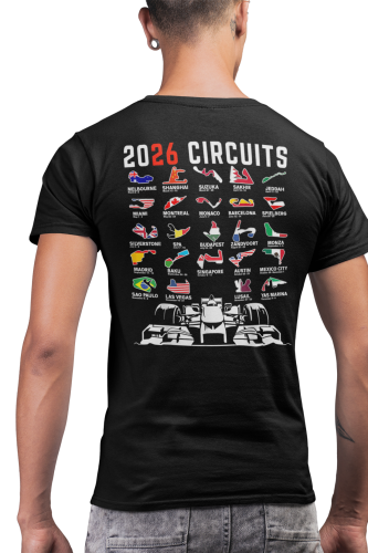 T-shirt męski F1 2026 Circuits – koszulka Formuła 1 Motorsport 4