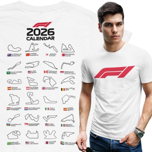 Koszulka męska Formuła 1 2026 Circuits – sportowy T-shirt F1 Motorsport 1