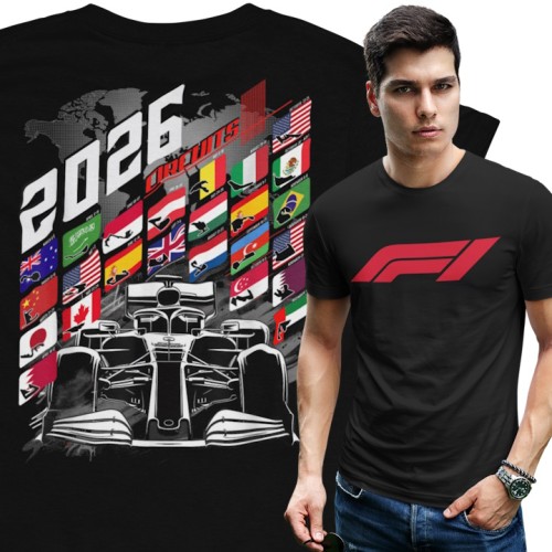 T-shirt męski F1 2026 Circuits – koszulka Formuła 1 Motorsport