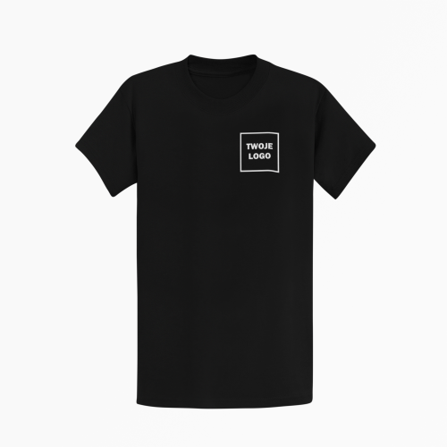 Koszulka z nadrukiem logo firmy na sercu – personalizowana odzież robocza dla firm