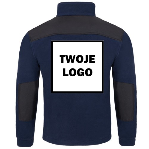Polar PREMIUM NAVY/BLACK z nadrukiem logo firmowego – odzież robocza polarowa męska 2