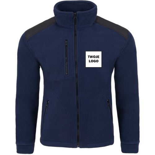 Polar PREMIUM NAVY/BLACK z nadrukiem logo firmowego – odzież robocza polarowa męska 1