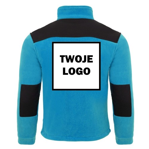 Polar PREMIUM AZZURE / BLACK z nadrukiem logo firmowego – odzież robocza polarowa męska  2