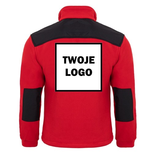 Polar PREMIUM RED / BLACK z nadrukiem logo firmowego – odzież robocza polarowa męska  2