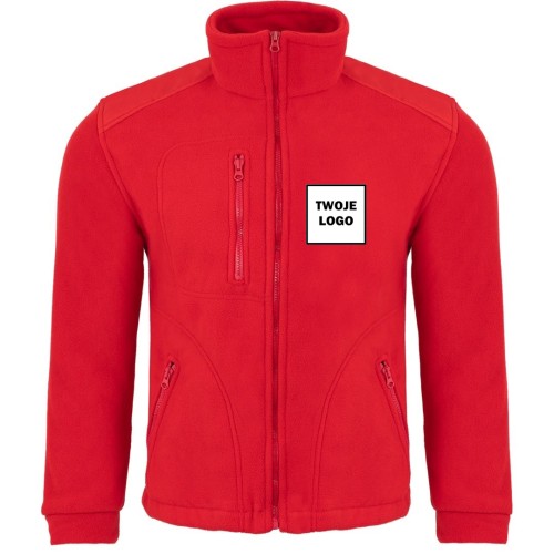 Polar PREMIUM RED / RED z nadrukiem logo firmowego – odzież robocza polarowa męska 