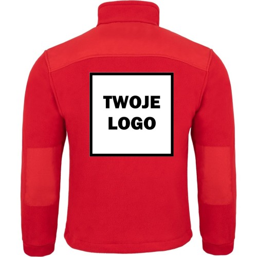 Polar PREMIUM RED / RED z nadrukiem logo firmowego – odzież robocza polarowa męska  2