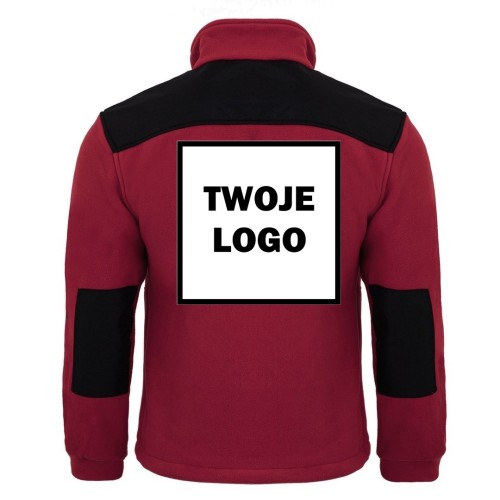 Polar PREMIUM BURGUNDY / BLACK z nadrukiem logo firmowego – odzież robocza polarowa męska 2