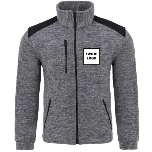 Polar PREMIUM GREY MELANGE/BLACK z nadrukiem logo firmowego – odzież robocza polarowa męska 1