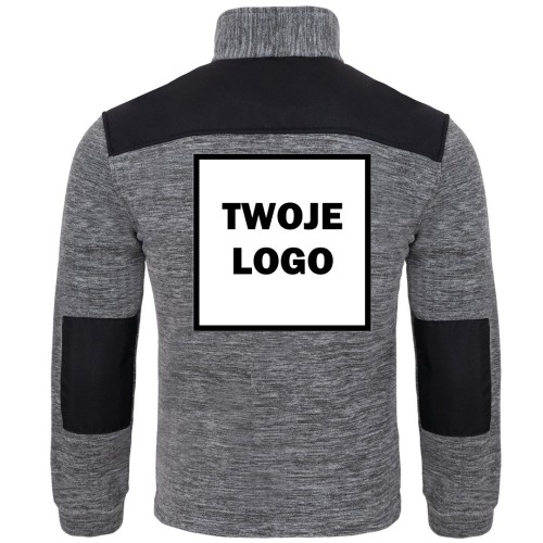Polar PREMIUM GREY MELANGE/BLACK z nadrukiem logo firmowego – odzież robocza polarowa męska 2