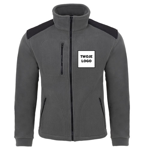 Polar PREMIUM GRAPHITE / BLACK z nadrukiem logo firmowego – odzież robocza polarowa męska