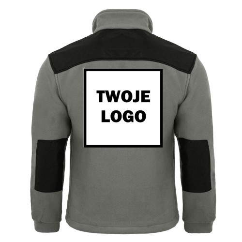 Polar PREMIUM ZINC / BLACK z nadrukiem logo firmowego – odzież robocza polarowa męska  2