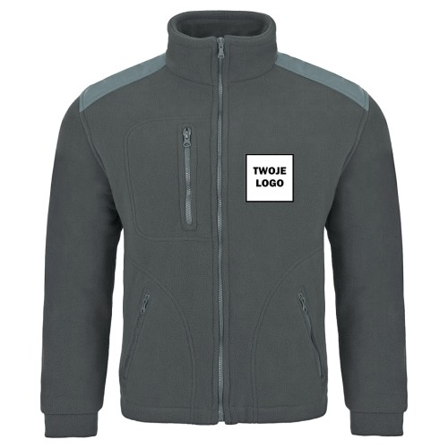 Polar PREMIUM GRAPHITE / SILVER z nadrukiem logo firmowego – odzież robocza polarowa męska 