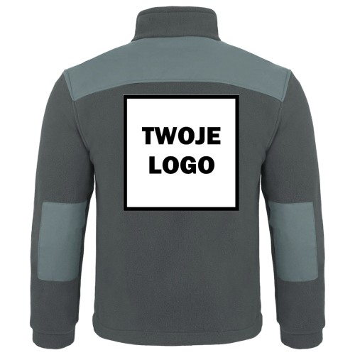 Polar PREMIUM GRAPHITE / SILVER z nadrukiem logo firmowego – odzież robocza polarowa męska  2
