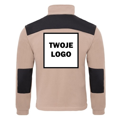 Polar PREMIUM SAND / BLACK z nadrukiem logo firmowego – odzież robocza polarowa męska  2