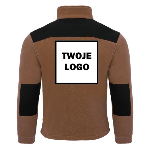 Polar PREMIUM BROWN / BLACK z nadrukiem logo firmowego – odzież robocza polarowa męska  2