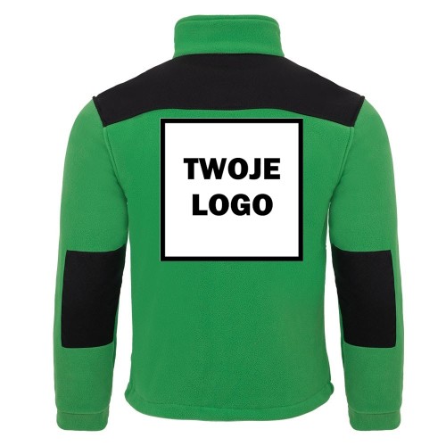 Polar PREMIUM KELLY GREEN / BLACK z nadrukiem logo firmowego – odzież robocza polarowa męska  2