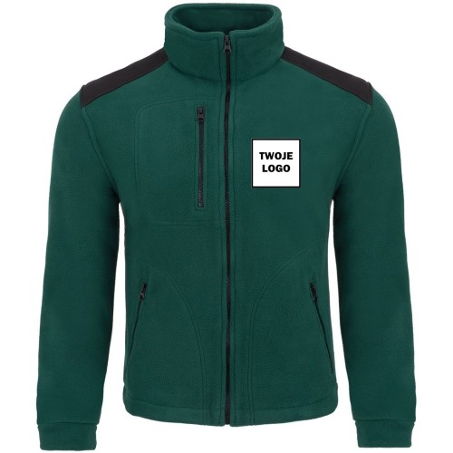 Polar PREMIUM BOTTLE GREEN / BLACK z nadrukiem logo firmowego – odzież robocza polarowa męska 1