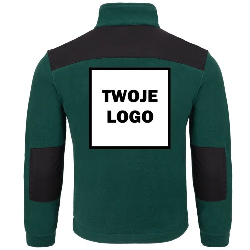 Polar PREMIUM BOTTLE GREEN / BLACK z nadrukiem logo firmowego – odzież robocza polarowa męska 2