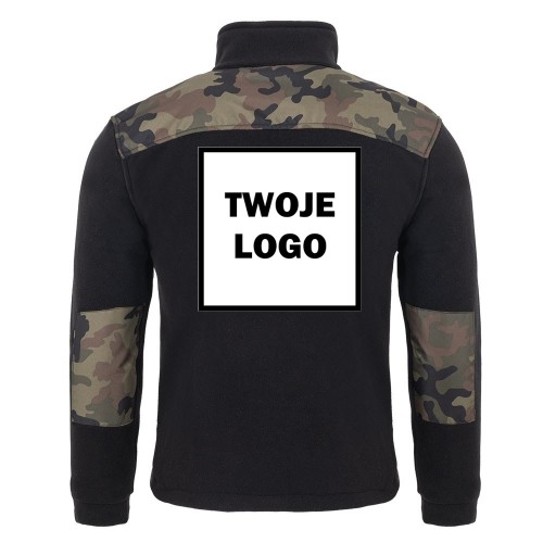 Polar PREMIUM BLACK / CAMOUFLAGE z nadrukiem logo firmowego – odzież robocza polarowa męska 2