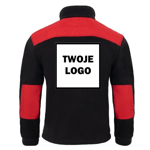 Polar PREMIUM BLACK/RED z nadrukiem logo firmowego – odzież robocza polarowa męska 2
