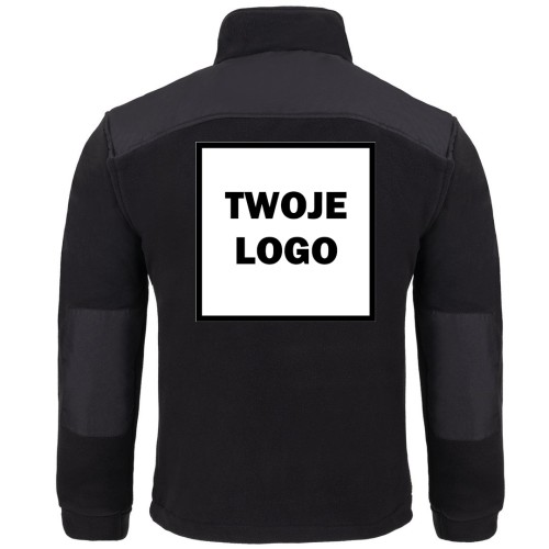 Polar PREMIUM BLACK/ORANGE z nadrukiem logo firmowego – odzież robocza polarowa męska  2