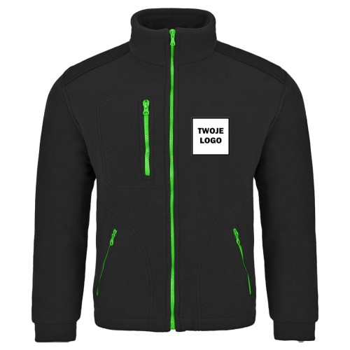 Polar PREMIUM BLACK / LIME z nadrukiem logo firmowego – odzież robocza polarowa męska  1