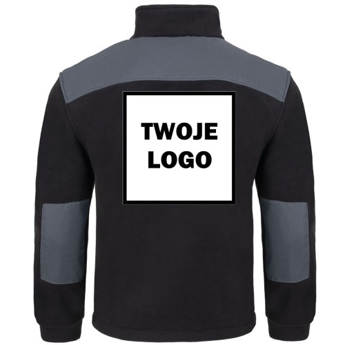 Polar PREMIUM BLACK/GRAPHITE z nadrukiem logo firmowego – odzież robocza polarowa męska 2