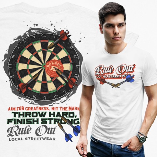  Koszulka Męska RULE OUT Streetwear Dart Rzutki Premium Bawełna Urban Styl 2