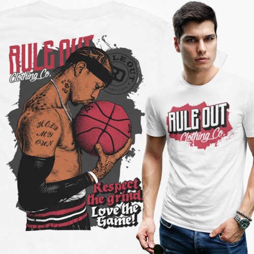 Koszulka męska Rule Out streetwear koszykówka Respect Grind 2