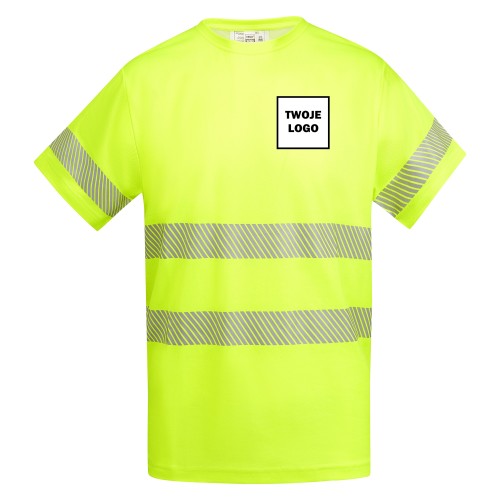 Koszulka robocza odblaskowa HIGH VIS 170 g z nadrukiem DTF Żółty Fluorescencyjny 1