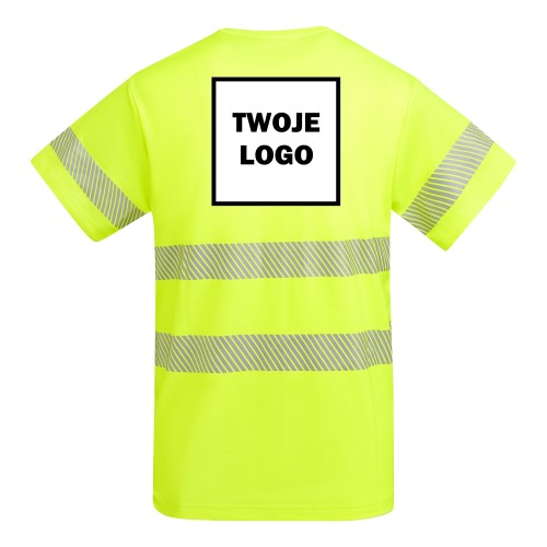 Koszulka robocza odblaskowa HIGH VIS 170 g z nadrukiem DTF Żółty Fluorescencyjny 2