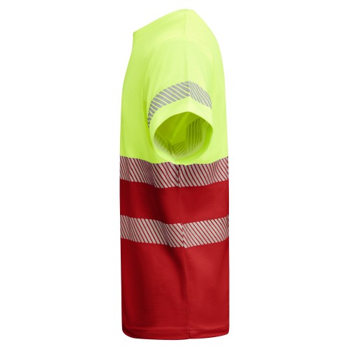 Koszulka robocza odblaskowa HIGH VIS 170 g z nadrukiem DTF Żółty/Czerwony Fluorescencyjny  3