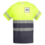 Koszulka robocza odblaskowa HIGH VIS 170 g z nadrukiem DTF Żółty/Granatowy Fluorescencyjny 